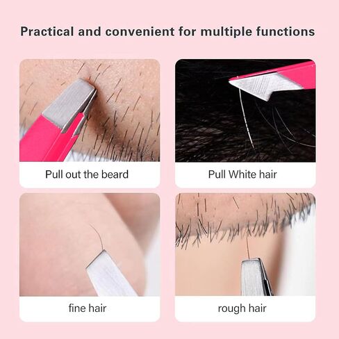 Derlaier Tweezers Set, High Precision Stainless Steel Eyebrow Tweezers for Facial Hair, Inward Growing Hair and Splinter Remover Derlaier-111 Tweezers-1 in Kuwait