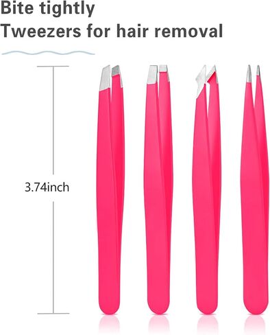 Derlaier Tweezers Set, High Precision Stainless Steel Eyebrow Tweezers for Facial Hair, Inward Growing Hair and Splinter Remover Derlaier-111 Tweezers-1 in Kuwait