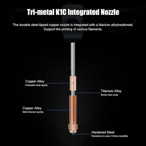 K1 Series Ceramic Heating Block Kit, Integrated Sprinkler Head Kit Quick Swap Nozzle 60W Faster Heating 300°C High Temperature Resistant High Flow Hotend Kit for K1 K1 Max K1C in Kuwait