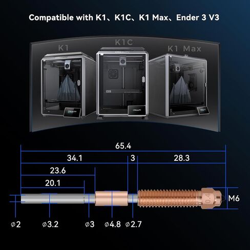 K1 Series Ceramic Heating Block Kit, Integrated Sprinkler Head Kit Quick Swap Nozzle 60W Faster Heating 300°C High Temperature Resistant High Flow Hotend Kit for K1 K1 Max K1C in Kuwait