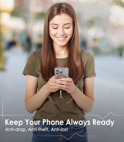 MoKo Universal Phone Lanyard، سلسلة هواتف خلوية مطرزة باللؤلؤ وحزام كروس مضاد للسرقة وقابل للفصل حول الرقبة مع رقع لهاتف iPhone، معظم الهواتف الذكية - أبيض in Saudi Arabia