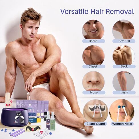 BLITZWAX Waxing Kit for Women Men Digital Wax Warmer Hard Wax Kit with 50 Wax Accessories 17.5oz Beans for Full Body Brazilian Bikini Armpit Hair Removal in Saudi Arabia