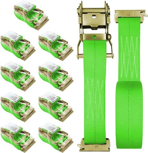 10Pack E Track 2 Ratchet Strap Etrack Van Strap Box Truck Strap Accessories Heavy Duty 12ft E Track Accessories 4400lbs Breaking Load, 2200 Working Load in Saudi Arabia