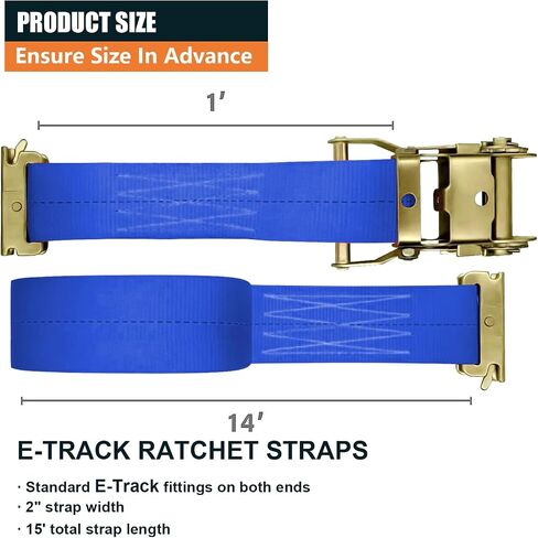 10Pack E Track 2 Ratchet Strap Etrack Van Strap Box Truck Strap Accessories Heavy Duty 12ft E Track Accessories 4400lbs Breaking Load, 2200 Working Load in Saudi Arabia