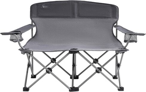 Busy Bee Kids Camping Chair, 30.3" Wide Loveseat, Perfect Kids Couch for Home Movie Nights, Patios, or Picnics, Adjustable Arms, Cup Holders and Anti-Collapse Lock, Supports up to 300 Lbs. in Saudi Arabia