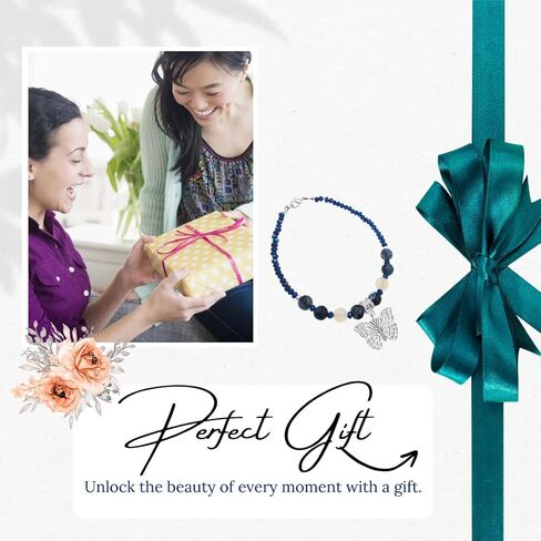 Calsilica and Lava Turtle, Dragonfly, Butterfly, Flower, and Tree Charm Anklet for Women Handmade Hypoallergenic Beach Gala Wedding Style Jewelry in Kuwait