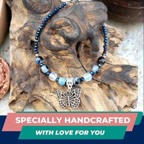 Calsilica and Lava Turtle, Dragonfly, Butterfly, Flower, and Tree Charm Anklet for Women Handmade Hypoallergenic Beach Gala Wedding Style Jewelry in Kuwait