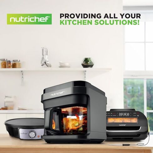 Nutrichef 5.8 Quart Air Fryer | 8-1 Preset Cook Modes | Transparent Fry Bowl for Best Cooking Results | Cook Shrimp, Steak, Fries, Wings, Chicken & More | Precise Temperature Control & Time | White in Saudi Arabia