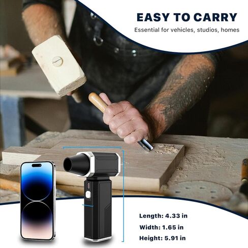 منفضة هواء مضغوط 160000 دورة في الدقيقة - منفضة هواء كهربائية قابلة للتعديل بدون خطوات - منفاخ هواء لاسلكي قابل لإعادة الشحن - منفاخ جاف نفاث لتنظيف لوحة المفاتيح والكمبيوتر الشخصي والسيارة والمنزل والخارج، أداة بديلة للهواء in Kuwait