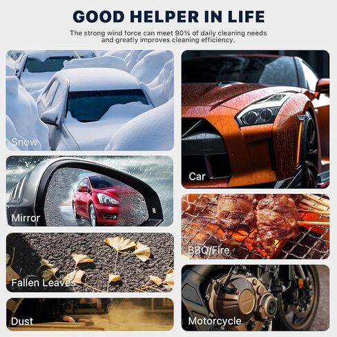 منفضة هواء مضغوط 160000 دورة في الدقيقة - منفضة هواء كهربائية قابلة للتعديل بدون خطوات - منفاخ هواء لاسلكي قابل لإعادة الشحن - منفاخ جاف نفاث لتنظيف لوحة المفاتيح والكمبيوتر الشخصي والسيارة والمنزل والخارج، أداة بديلة للهواء in Kuwait