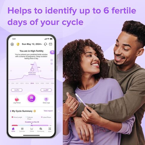 بريموم شرائط اختبار التبويض الكمي، مجموعة توقع الإباضة مع تطبيق قارئ الإباضة الرقمي الذكي، اختبارات الإباضة العددية، 20 اختبار للساعة in Kuwait