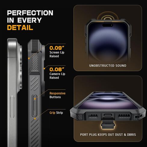 SUPCASE for iPhone 16 Pro Max Case with Camera Control Button, Black | Built-in Stand, Compatible with MagSafe, Anti-Slip Grip, Military-Grade Protection, Magnetic Phone Case, Unicorn Beetle Grip in Kuwait