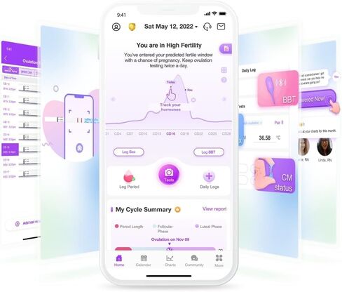 مجموعة شرائط اختبار الإباضة والحمل: Easy@Home 100 اختبار إباضة 20 اختبار حمل - مدعوم من تطبيق Premom Ovulation | 100LH + 20HCG in Saudi Arabia