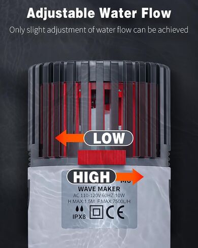 Pawfly 3 W Aquarium Wave Maker 800 GPH مضخة دوران غاطسة قابلة للتعديل لخزانات الأسماك حتى 50 جالون مضخة مياه لرأس حوض السمك مع قاعدة كأس شفط قوية in Saudi Arabia