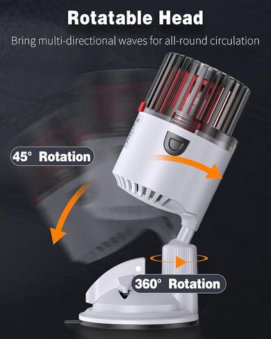 Pawfly 3 W Aquarium Wave Maker 800 GPH مضخة دوران غاطسة قابلة للتعديل لخزانات الأسماك حتى 50 جالون مضخة مياه لرأس حوض السمك مع قاعدة كأس شفط قوية in Saudi Arabia