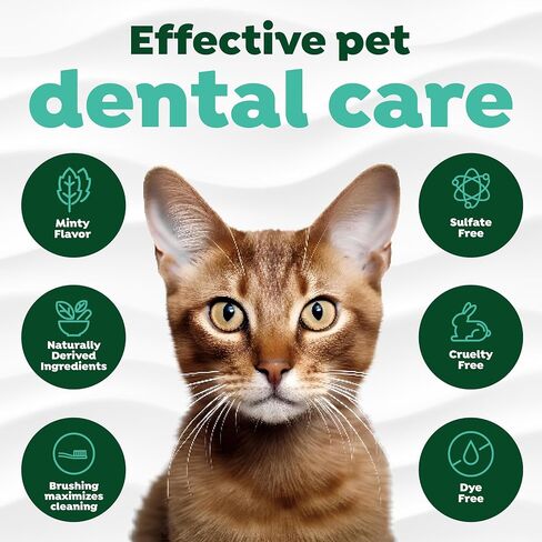 TropiClean Fresh Breath Cat Oral Care Kit | Complete Cat Toothbrush and Toothpaste Set for Plaque & Tartar Control | Bad Cat Breath Freshener Kit in Kuwait