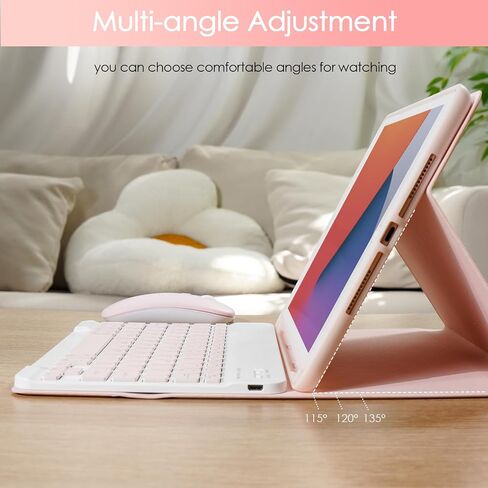 حافظة لوحة مفاتيح لجهاز iPad 9th 8th 7th Generation 10.2 بوصة، حافظة لوحة مفاتيح بلوتوث قابلة للفصل مع حامل قلم رصاص وماوس لجهاز iPad 9th/8th/7th 10.2 بوصة وiPad Air 3rd 10.5 بوصة/iPad Pro 10.5 بوصة، أسود in Saudi Arabia