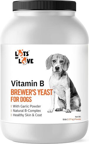 Brewer's Yeast Powder for Dogs - Garlic Flavoring, Vitamin B, Natural B-Complex, Niacin & Healthy Skin & Coat (5 Pounds) in Saudi Arabia