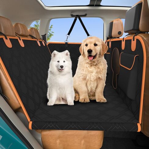 Back Seat Extender for Dogs, Dog Car Seat Cover for Back Seat with Waterproof Hard Bottom, Supports 400LB Foldable Dog Hammock Travel Bed for Car,SUV,Truck in Saudi Arabia