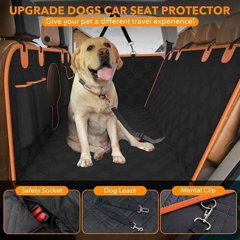 Back Seat Extender for Dogs, Dog Car Seat Cover for Back Seat with Waterproof Hard Bottom, Supports 400LB Foldable Dog Hammock Travel Bed for Car,SUV,Truck in Saudi Arabia