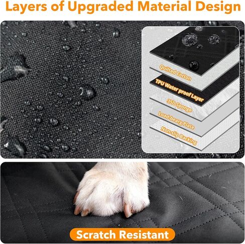 Back Seat Extender for Dogs, Dog Car Seat Cover for Back Seat with Waterproof Hard Bottom, Supports 400LB Foldable Dog Hammock Travel Bed for Car,SUV,Truck in Saudi Arabia