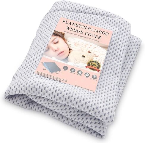 Bamboo Replacement Wedge Pillow Cover (25 x 24 x 12) with Zipper - Sweat-Absorbent, Moisture-Wicking, Odor-Free Wedge Pillow Case Cover – White in Saudi Arabia