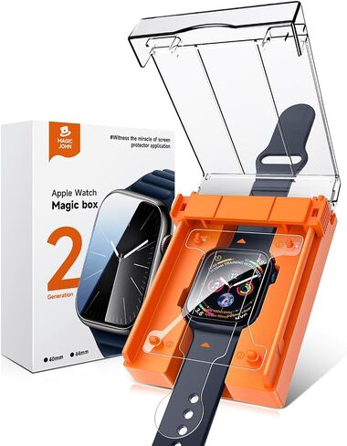 واقي شاشة MAGIC JOHN لساعة Apple Watch SE/6/5/4 Series 40 ملم، مادة فيلم سيراميك وليس زجاج 7H، سهل التركيب، خالي من الفقاعات، مضاد للخدش، شفاف عالي الدقة in Kuwait