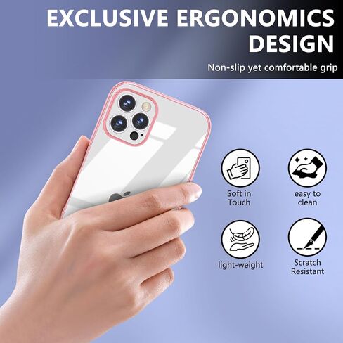 for iPhone 11 Case,Cute Wave Frame Clear Anti-Scratch Protective Phone Case,Soft TPU Slim Fit Flexible Phone Cover PC Bumper Shockproof Full-Body Protective Cover,Purple(5-4) in Saudi Arabia