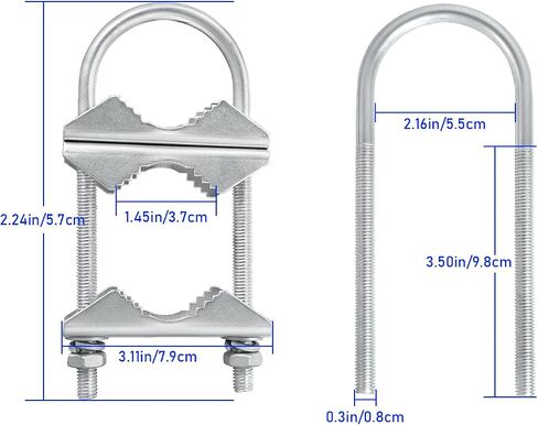 Double Antenna Mast Clamp V Jaw Block with U Bolts, Heavy Duty Mast to Mast Mount Bracket Kit for Outdoor Antenna 6 Sets in Saudi Arabia