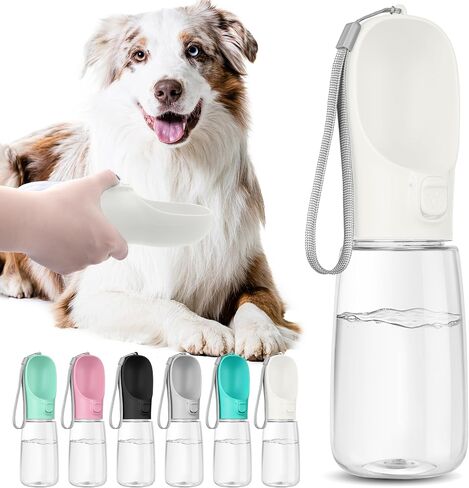 Portable Dog Water Bottle, Travel Water Bottle for Dogs, Pet Leak Proof Bottle, Convenient Dog Travel Water Bottle with Bowl,Dog Accessories for Walking Hiking and Camping (Blue, 12oz) in Saudi Arabia