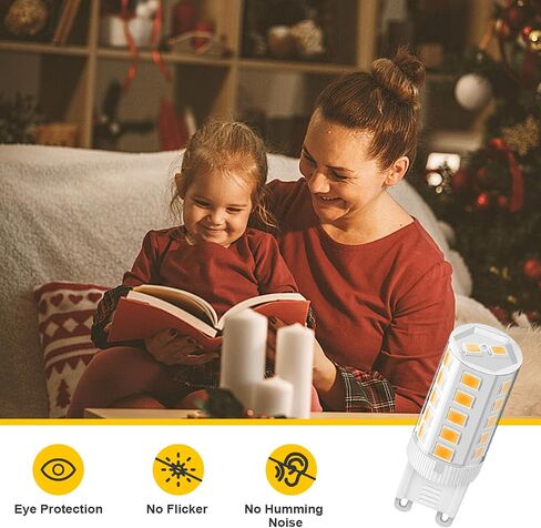 مصابيح G9 LED، 3000K أبيض دافئ 5W 450LM LED لمبات الإضاءة، لا وميض غير قابل للتعتيم، 40W لمبة هالوجين مكافئة، 120V Bi Pin G9 لمبات قاعدة للإضاءة المنزلية، 6 عبوات in Kuwait