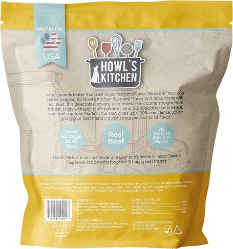 Howl's Kitchen Dog Treats, Soft Bites, Beef and Vegetable Nuggets, Brown, (AT363) in Saudi Arabia
