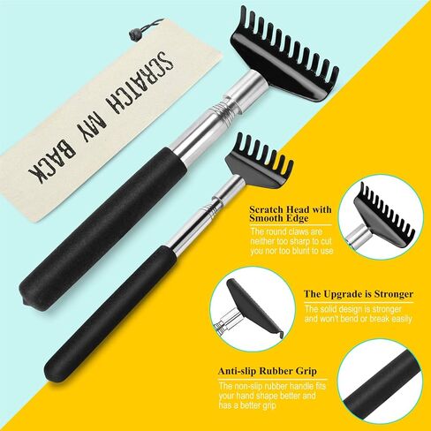 Flanker-L Oversized Portable Extendable Back Scratcher, Upgraded Metal Stainless Steel Telescoping Back Scratcher Tool with Canvas Carrying Bag in Saudi Arabia