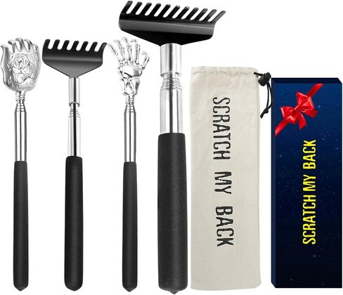 Flanker-L Oversized Portable Extendable Back Scratcher, Upgraded Metal Stainless Steel Telescoping Back Scratcher Tool with Canvas Carrying Bag in Saudi Arabia