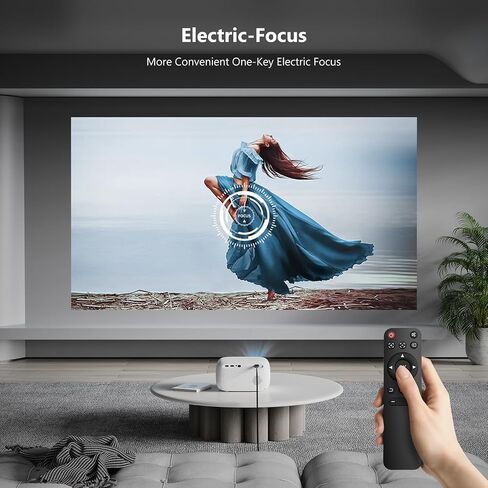 جهاز عرض صغير 4K مع واي فاي وبلوتوث، جهاز عرض محمول FHD 1080P يدعم التركيز الكهربائي وحجر المفاتيح العمودي، جهاز عرض الأفلام الذكي ALLIWAVA PR550 مع 18000 لومن للاستخدام الخارجي/المنزلي للفيديو in Saudi Arabia