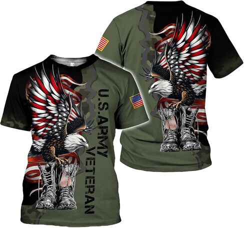 Veteran Army T-Shirt US Military Pride American Flag Vintage Jersey, Army Shirts for Men Memorial Day Idea in Saudi Arabia