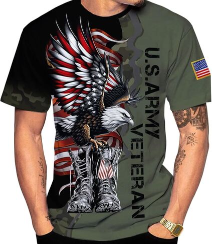 Veteran Army T-Shirt US Military Pride American Flag Vintage Jersey, Army Shirts for Men Memorial Day Idea in Saudi Arabia