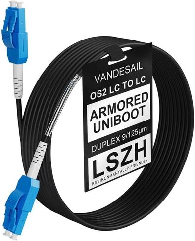 Uniboot LC إلى LC كابل تصحيح الألياف أحادي الوضع، OS2 كابل الألياف البصرية المدرعة في الهواء الطلق دوبلكس 1G / 10GB LC-LC الألياف الطائر SMF سلك التصحيح البصري 29M / 95FT in Saudi Arabia