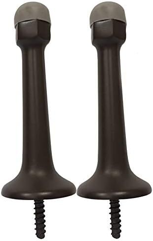 QCAA Quality Heavy Duty Solid Brass Arrow Base Stop, 3-1/4", US10B Oil Rubbed Bronze with Black Tip, 2 Pack in Kuwait