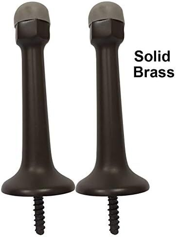 QCAA Quality Heavy Duty Solid Brass Arrow Base Stop, 3-1/4", US10B Oil Rubbed Bronze with Black Tip, 2 Pack in Kuwait