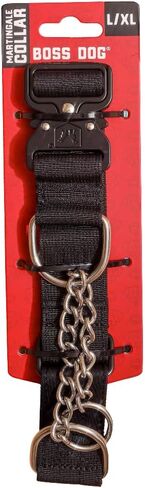 Boss Dog Martingale Collar, Black, Large/X-Large in Saudi Arabia