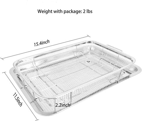 Air Fryer Accessories,Air Fryer Basket for Oven,12.7'' X 9.6'' Air Fryer Basket and Tray Stainless Steel,Also Great for Baking Crispy Foods, Dishwasher Safe,Air Fryer Tray for Oven in Saudi Arabia