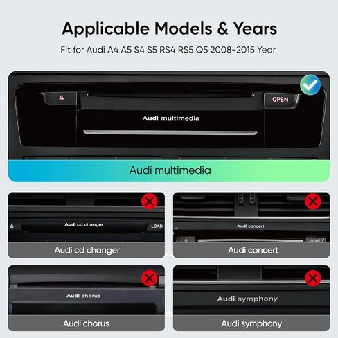 Carplay Android Auto لسيارة Audi A4 A5 S4 S5 RS4 RS5 Q5 2008-2015 مع نظام الوسائط المتعددة 3GMMI، مجموعة تحديث تشغيل السيارة، دعم كاميرا Mirrorlink Siri Navigation in Kuwait