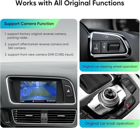 Carplay Android Auto لسيارة Audi A4 A5 S4 S5 RS4 RS5 Q5 2008-2015 مع نظام الوسائط المتعددة 3GMMI، مجموعة تحديث تشغيل السيارة، دعم كاميرا Mirrorlink Siri Navigation in Kuwait