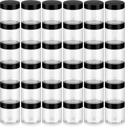 Loretoy Household 4oz Plastic Jars with Lids, 36 Pack BPA Free, Reusable, Refillable Transparent Cosmetic Containers for Bath Salts, Cosmetics, Powders, Beauty Product and Small Accessories in Saudi Arabia