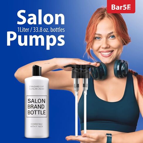 33.8-Ounce Pump for Shampoo and Conditioner, Lotion, etc. for 1-Inch Bottle Neck Pack of 2 White in Saudi Arabia
