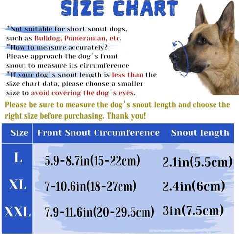 Dog Muzzle, Air Mesh Breathable Muzzle for Medium Large Sized Dogs to Anti & Prevent Biting Barking, Soft Grooming Muzzle for German Shepherd Dog with Reflective & Adjustable Strap(Blue-L in Saudi Arabia