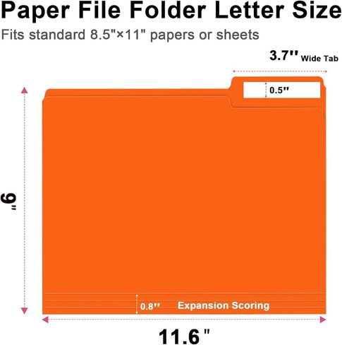File Folder, RAZCC 150 Pack 1/3 Cut Tab File Folders Letter Size, Black Folders for Dcouments, Folders with Tab Great for Organizing and Easy File Storage in Saudi Arabia