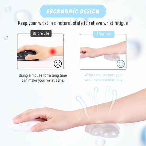 Soft Clear Cloud Wrist Rest Cushion, Cloud Shape Mouse Wrist with Gel-Filled, Transparent Soft Mouse Pad Wrist Support, Mouse Wrist Cushion Support for Office, Home, School Computer Mouse in Saudi Arabia