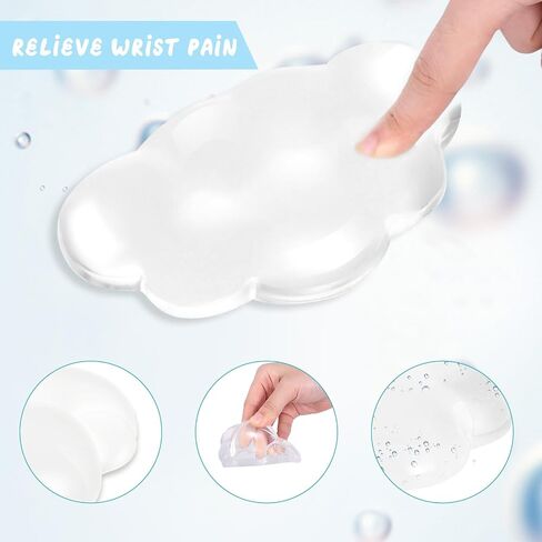 Soft Clear Cloud Wrist Rest Cushion, Cloud Shape Mouse Wrist with Gel-Filled, Transparent Soft Mouse Pad Wrist Support, Mouse Wrist Cushion Support for Office, Home, School Computer Mouse in Saudi Arabia
